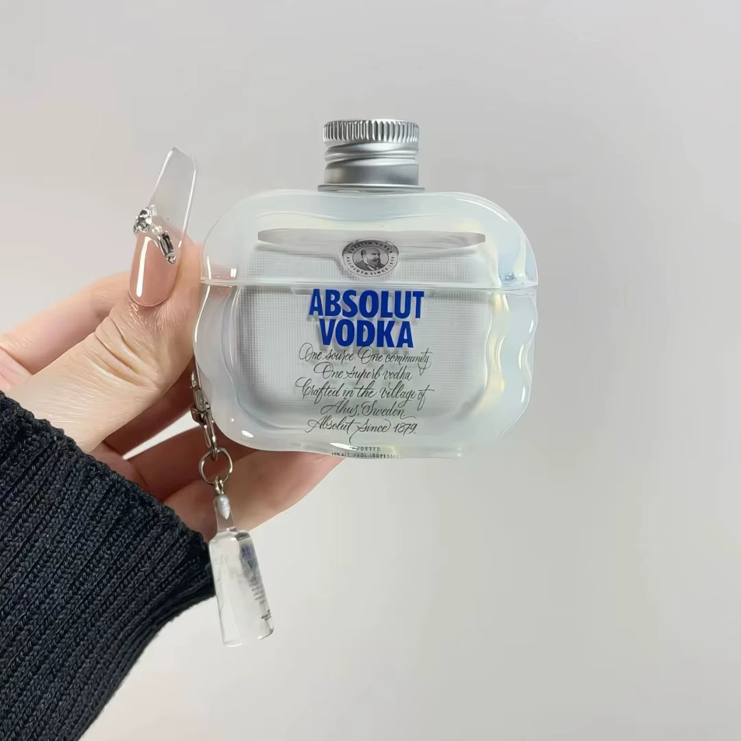 3D Simulation Vodka Wireless Bluetooth Headphones Protection Case for Apple Airpods 4 3 Pro2 Pro3 2025 Shockproof Earphone Cover
