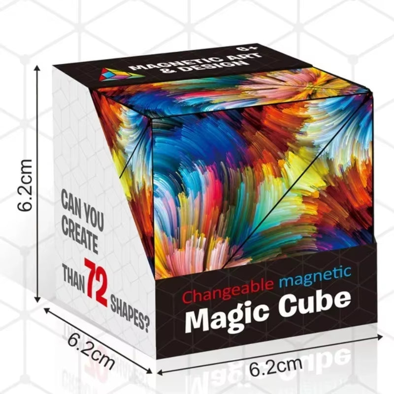 NEW Shasibo Cube Geometric Changeable Magnetic Magic Cube anti Stress 3D Flip Puzzle Cube Kids Stress Reliever Fidget Toy Cube
