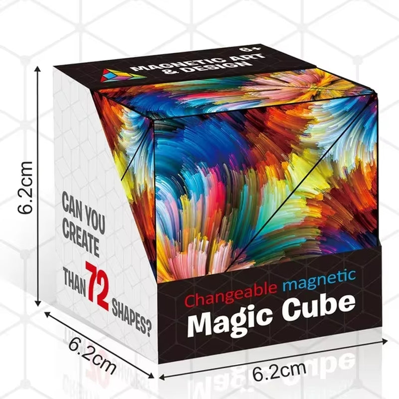 NEW Shasibo Cube Geometric Changeable Magnetic Magic Cube anti Stress 3D Flip Puzzle Cube Kids Stress Reliever Fidget Toy Cube