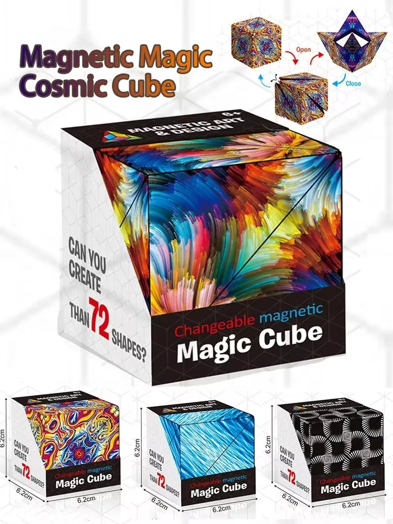 NEW Shasibo Cube Geometric Changeable Magnetic Magic Cube anti Stress 3D Flip Puzzle Cube Kids Stress Reliever Fidget Toy Cube