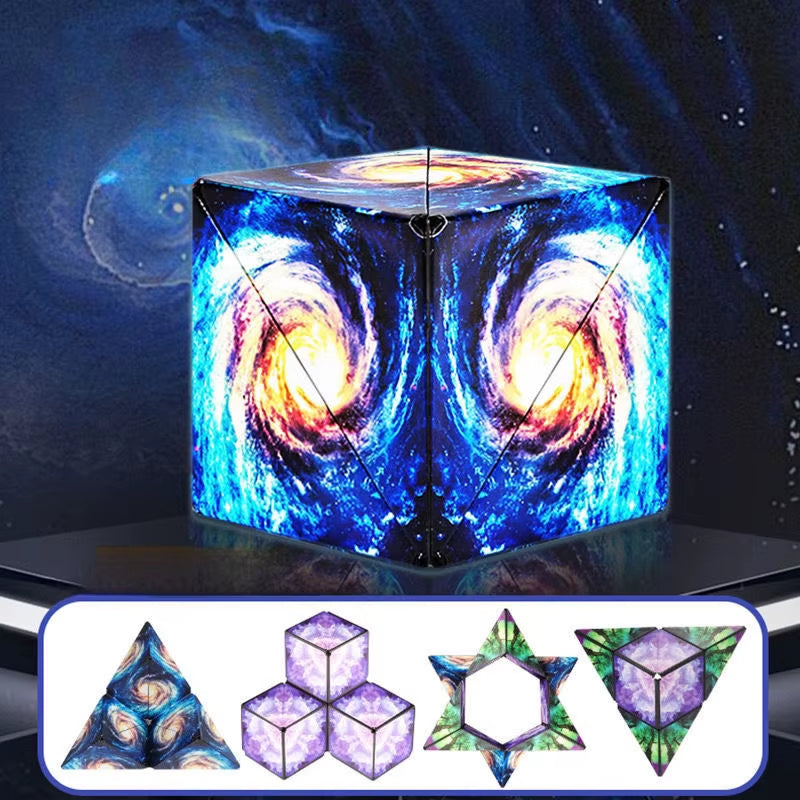 NEW Shasibo Cube Geometric Changeable Magnetic Magic Cube anti Stress 3D Flip Puzzle Cube Kids Stress Reliever Fidget Toy Cube
