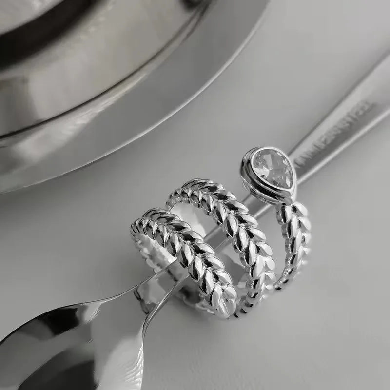 HakuJoy - Anillos de plata Vintage