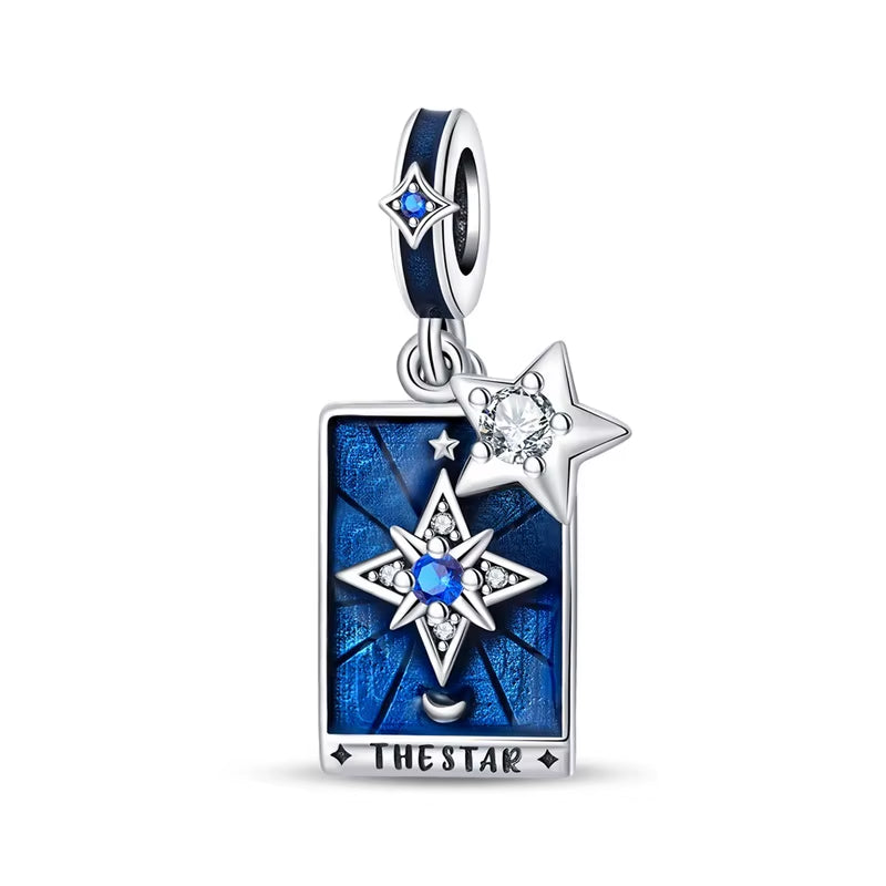 Lovers Charms 925 Silver Star Moon Sun Magic Tarot Cards Pendants Fit  925 Original Bracelets DIY Birthday Jewelry Gifts
