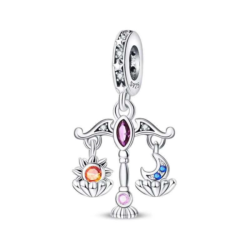 Lovers Charms 925 Silver Star Moon Sun Magic Tarot Cards Pendants Fit  925 Original Bracelets DIY Birthday Jewelry Gifts