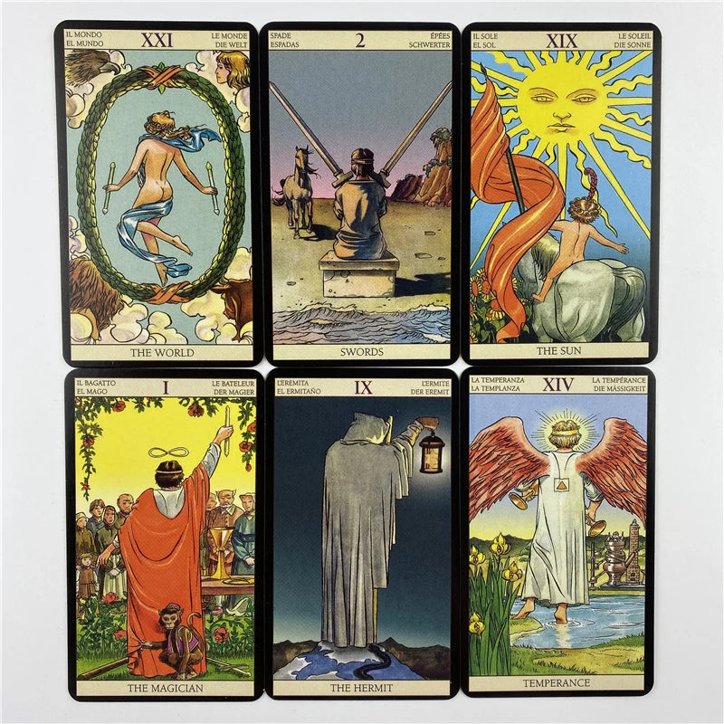 Metal Box Gilded Edition Back Rider Tarot Cards Deck with Paper Guidebook English Vision Classical Board Games