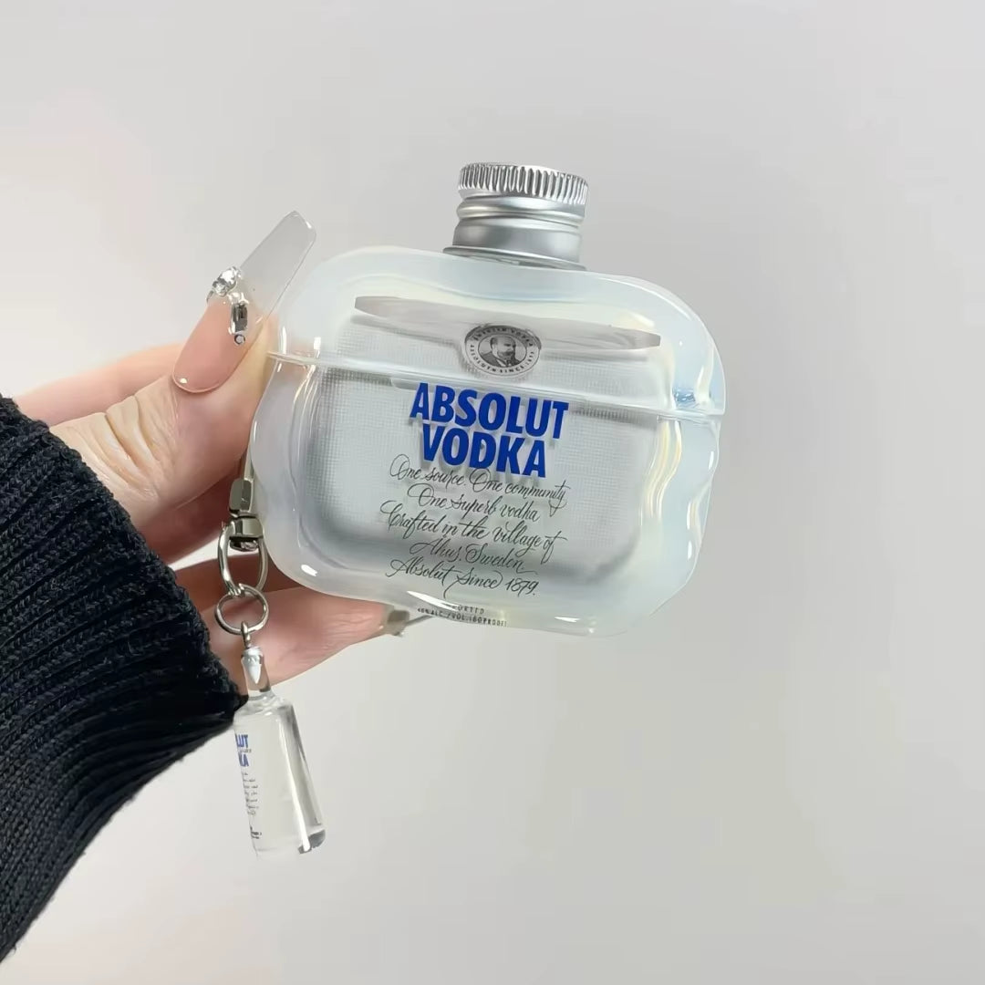 3D Simulation Vodka Wireless Bluetooth Headphones Protection Case for Apple Airpods 4 3 Pro2 Pro3 2025 Shockproof Earphone Cover