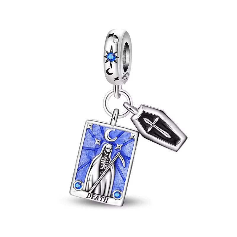 Lovers Charms 925 Silver Star Moon Sun Magic Tarot Cards Pendants Fit  925 Original Bracelets DIY Birthday Jewelry Gifts