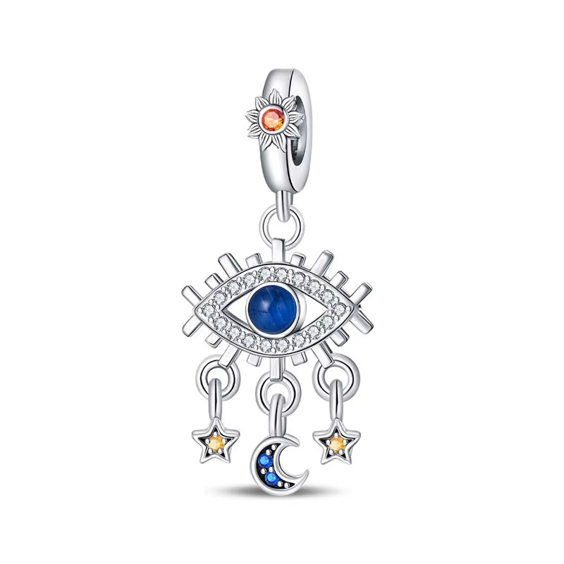 Lovers Charms 925 Silver Star Moon Sun Magic Tarot Cards Pendants Fit  925 Original Bracelets DIY Birthday Jewelry Gifts
