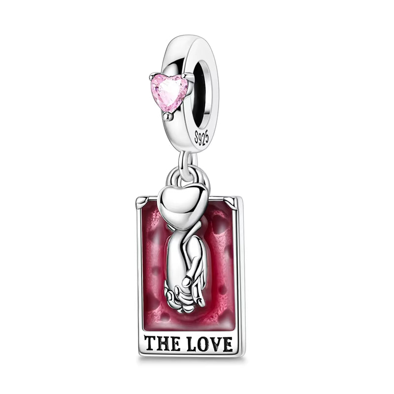 Lovers Charms 925 Silver Star Moon Sun Magic Tarot Cards Pendants Fit  925 Original Bracelets DIY Birthday Jewelry Gifts