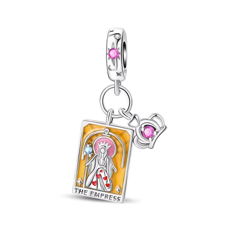 Lovers Charms 925 Silver Star Moon Sun Magic Tarot Cards Pendants Fit  925 Original Bracelets DIY Birthday Jewelry Gifts